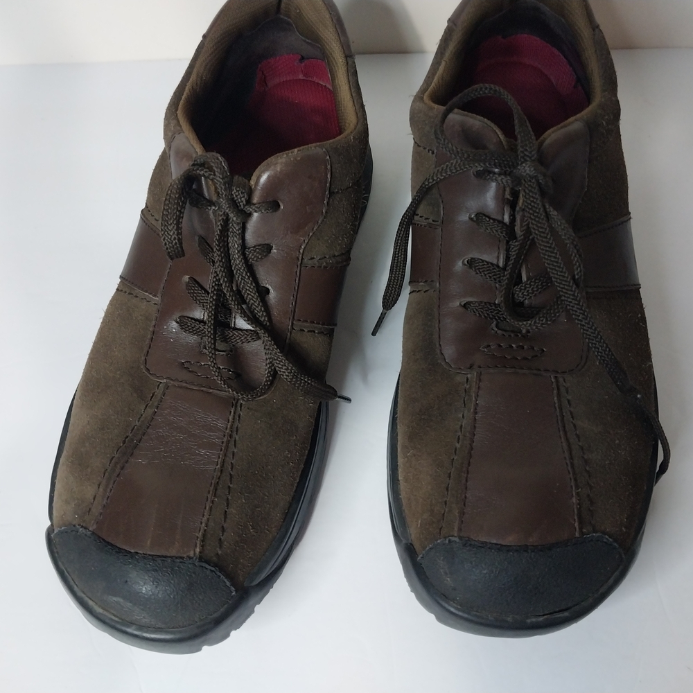 Clarks Men's Dark Brown Leather Sneakers Size 11 - Picture 2 of 13